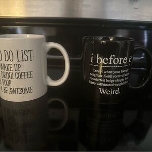 Black and White Coffee Mugs Set